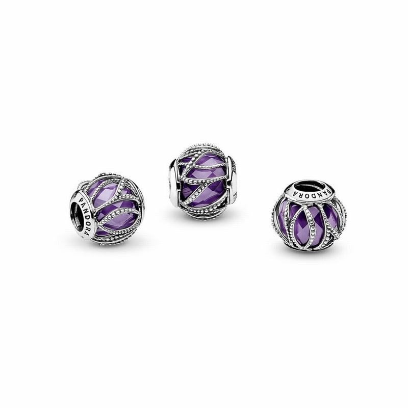 Pandora Intertwining Radiance Charm Ireland - Sterling Silver/Purple/Cubic Zirconia - 546713QTW